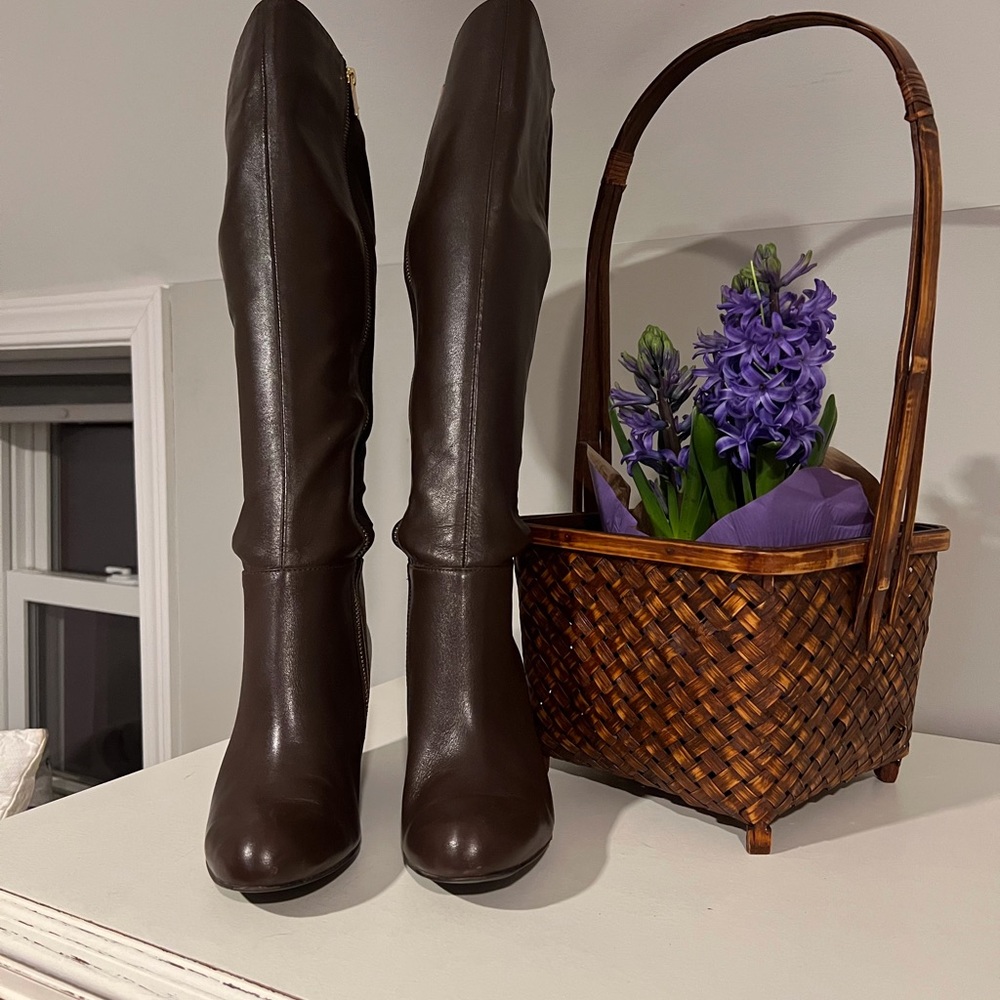 Michael Kors Brown Leather Wedge Boots
